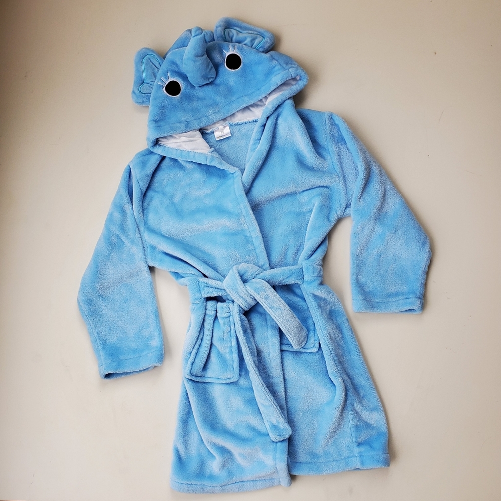 Elephant hooded kids robe plush